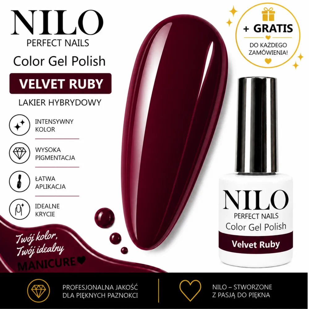 Lakier Hybrydowy Velvet Ruby – NILO no.298